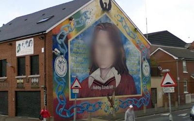 Even the famous Ireland's murals was blurred by the Google face-blurring software.